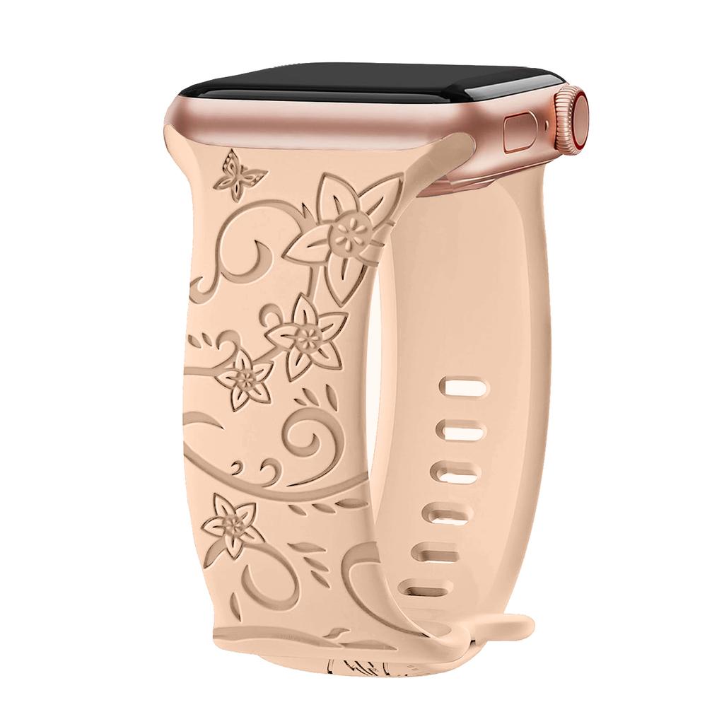 Ремешок для Apple Watch Band 44 мм 40 мм 41 мм 42 45 мм 49 мм 46 мм Браслет с цветочным узором correa iwatch series 10 9 SE 8 Ultra 2 3 11