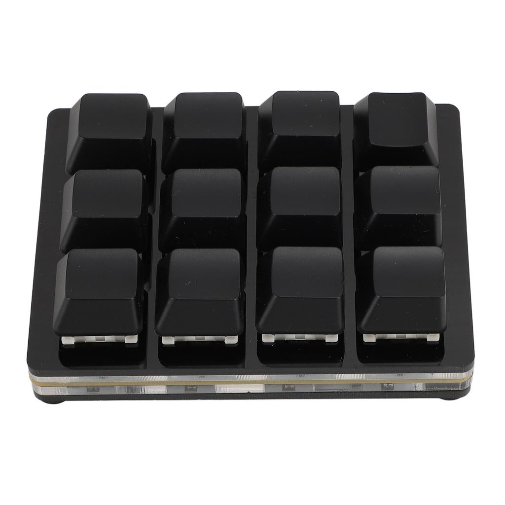 12-клавишная механическая игровая клавиатура Mini USB Проводная RGB красная кнопка Программируемая макро-клавиатура черная