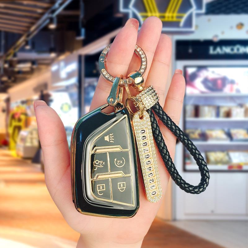 Cadillac Key Case Full Cover for CT5, CT4, CT6, XT5, XT4, XT6, ATSL - High-End Car Shell Buckle