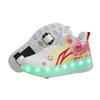 Детские роликовые коньки, обувь-трансформер, 2-колесные роликовые коньки двойного назначения для мальчиков и девочек, светодиодные кроссовки