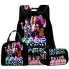 3D Фильм K-Pop Охотница на Демонов Девичья Группа Школьный Рюкзак Рюкзак Сумка для Обеда Пенал Набор из Трех Предметов