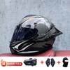 Full Face Motorcycle Helmet With External Bluetooth Module Men Women Large Rear Wing Sport Style DOT Approved