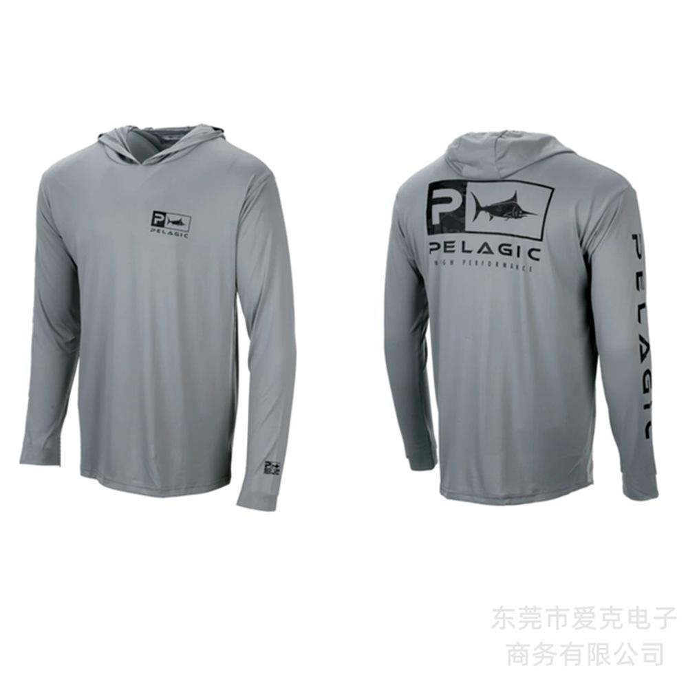 Pelagic Hooded Fishing Suit Men's Summer Sunscreen Quick-Drying Fishing Shirt Outdoor Sportswear Breathable Top