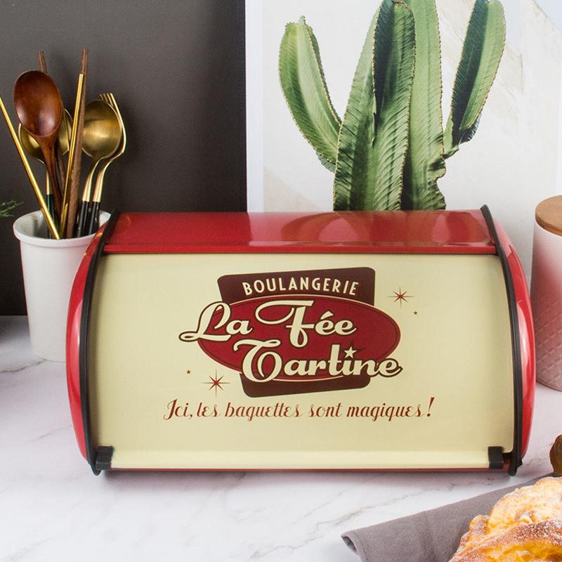 Хлебница в скандинавском стиле с крышкой-роллом, ящик для хранения продуктов, металлический держатель для хлеба, контейнер для выпечки, кухонный органайзер для хранения дома