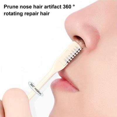 10 шт. триммеры для волос в носу 2 в 1 из нержавеющей стали с двойной головкой, вращающаяся на 360 градусов машинка для стрижки волос в носу портативный ручной инструмент для удаления волос в носу