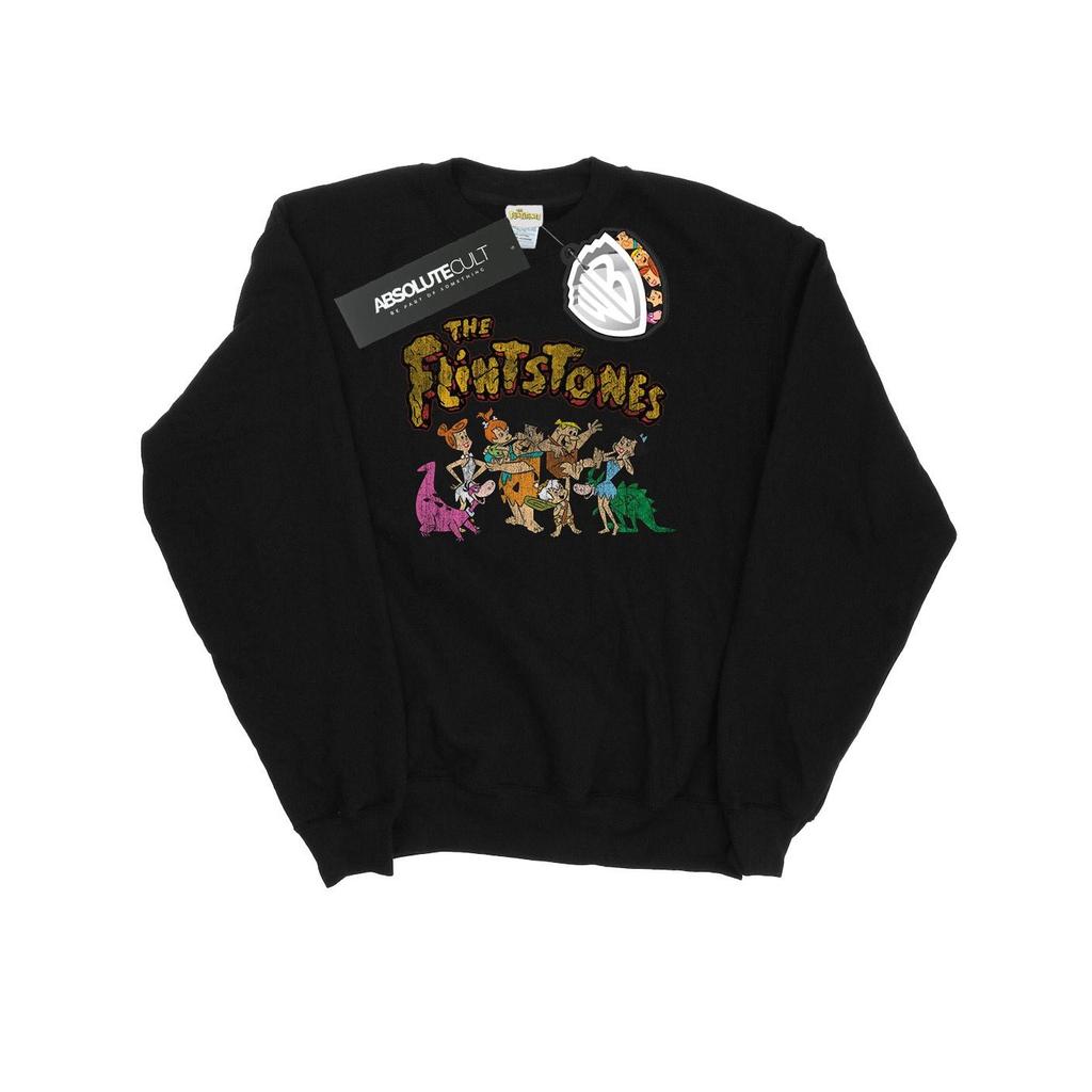 The Flintstones Mens Group Distressed Sweatshirt