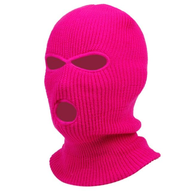 1Pc Embroidery Balaclava Face Mask 3-Hole for Cold Weather Winter Ski Mask for Men and Women Thermal Cycling Mask Christmas Gift