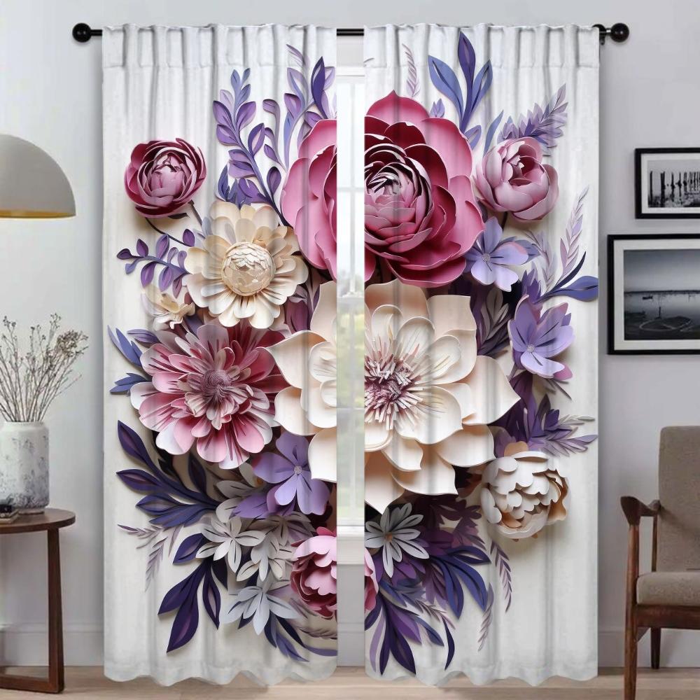 Шторы для гостиной Шторы для комнаты 2 панели 3D Цветочные украшения на Хэллоуин Шторы Жалюзи Домашний интерьер Шторы Перегородка