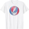 Grateful Dead Distressed Steal Your Face Logo Vintage Band T-Shirt Tops