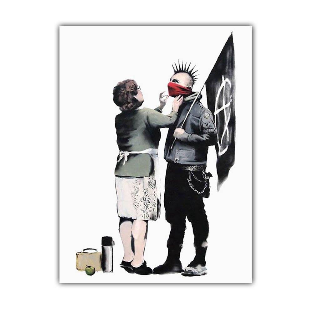 Уличная культура, граффити, художественная печать, плакат, холст, картина, настенное искусство, Бэнкси, гостиная, коридор, спальня, украшение для дома, фреска