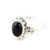 Silver Ring 'Jet Black Goddess' Black Silver (rhodium) - 9x10 Mm
