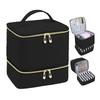 Double Layer Nail Polish Organizer Bag Large Capacity 30 Compartment Nail Care Kit Bag Handheld Cosmetic Bag for Nail Lovers