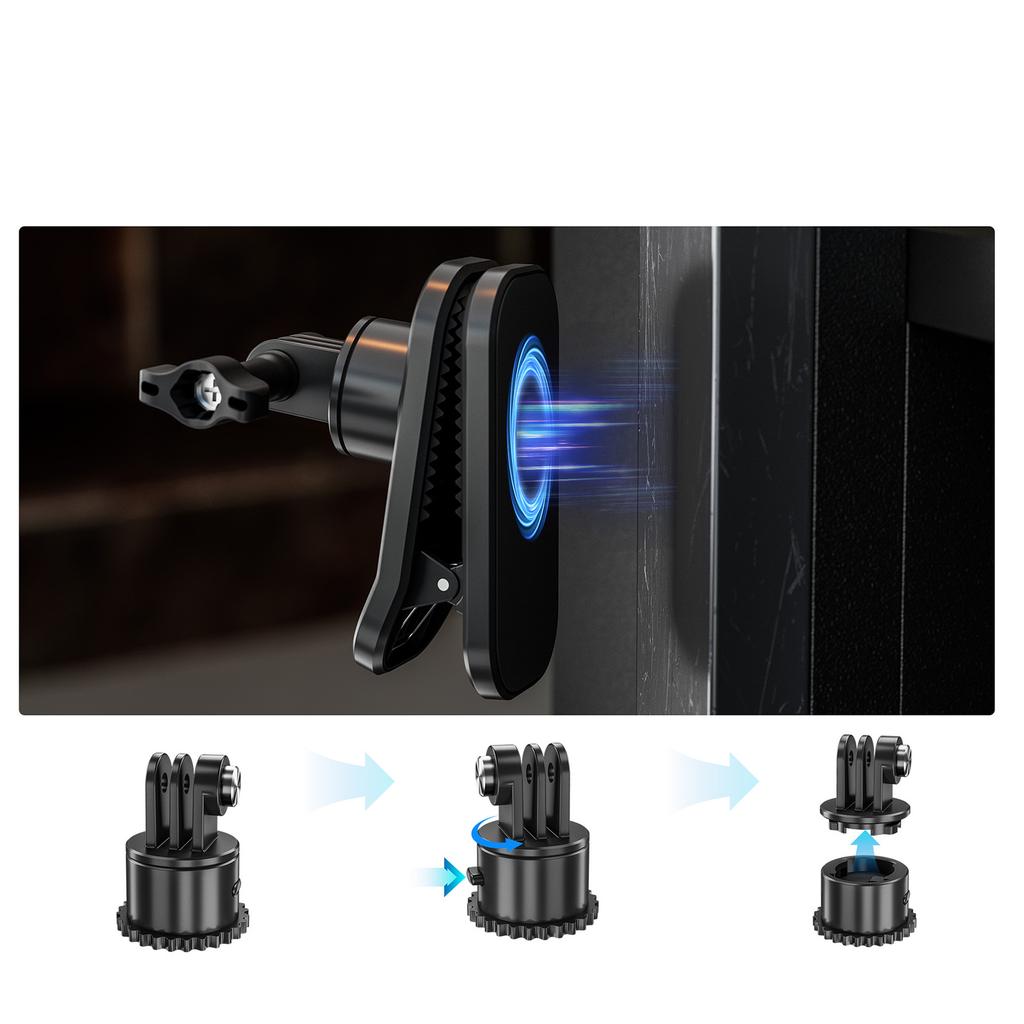 Compatible with DJI Action 5pro/POCKET3 Sport Camera Magnetic Backpack Clip