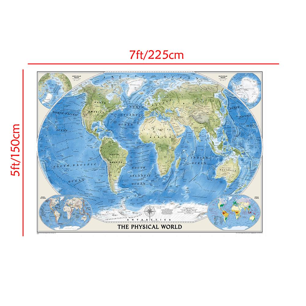 Декор для дома Карта мира-Географическая карта с океаническими течениями | Неоформленные учебные материалы | Принадлежности для путешествий/Обучение