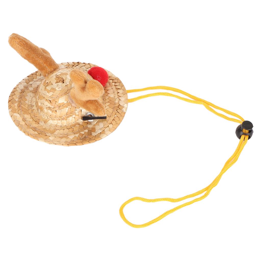 Шляпа бородатого дракона в форме рогов лося с регулируемой пряжкой на ремне для маленьких домашних животных, соломенная шляпа для ящерицы