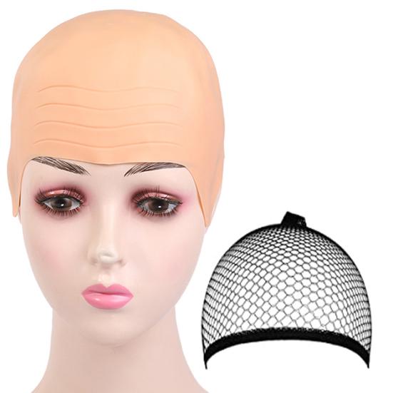 Wig Headgear Soft Makeup Latex Bald Hat Wig Adjustable Size Reusable Mesh Cover Film Television Performance Dress Up Props Men Costume Accessories