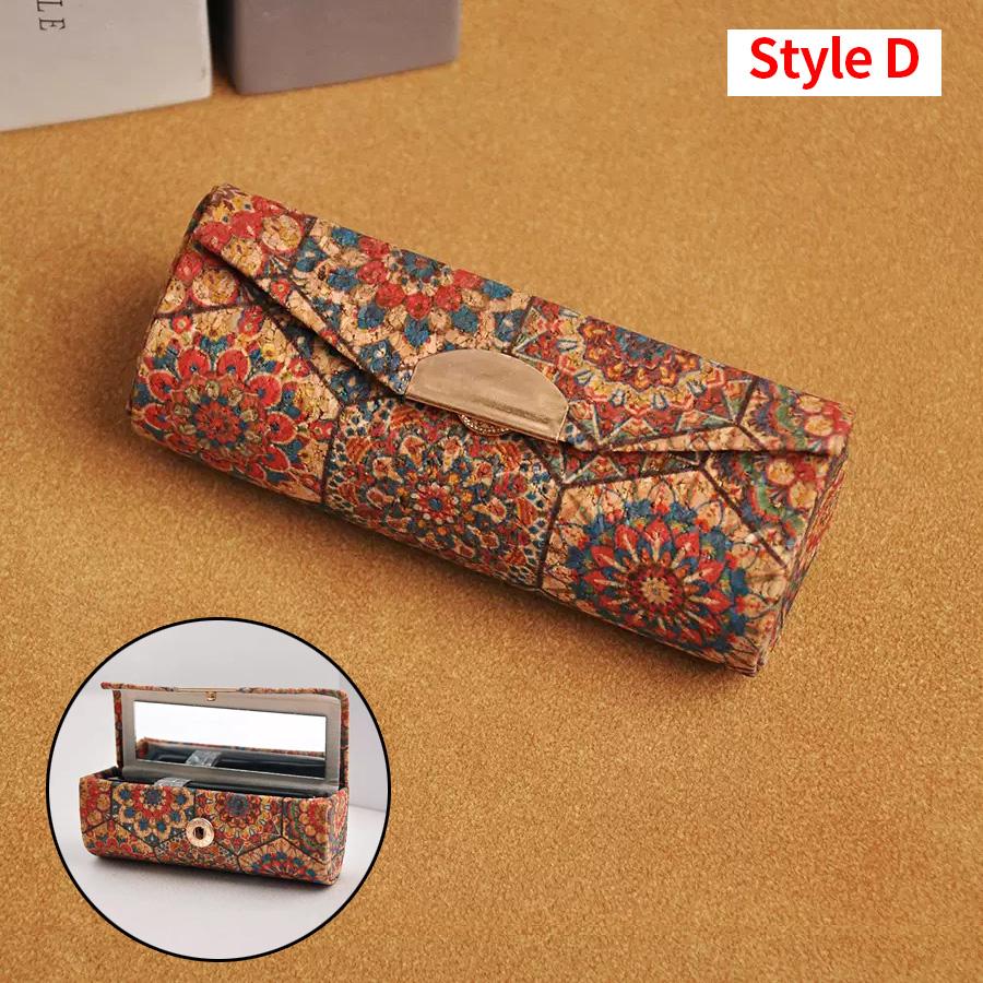 1 шт. - Усовершенствованная ретро-коробка для хранения помады с зеркалом - Мини и удобная, легко носить с собой коробка для помады для выхода в свет