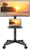 KKTONER Mobile TV Cart TV Stand with Casters Inch LCD LED Compatible Height Adjustable with Shelf Maximum VESA 400x400mm Movable TV Trolley Load