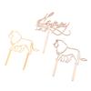 4Pcs  Animal Theme Happy Birthday Acrylic Wood Cake Topper Giraffe Cake Toppers