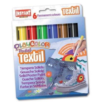 Стилосы для гуаши 5 г - Playcolor Textil Pocket - 6 assorted colors - 10501