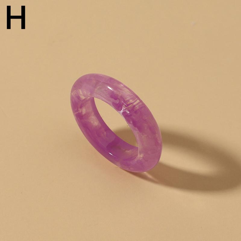 18 мм винтажные красочные прозрачные акриловые круглые кольца из смолы для темпераментных женщин и девочек, простые геометрические украшения, модные подарки