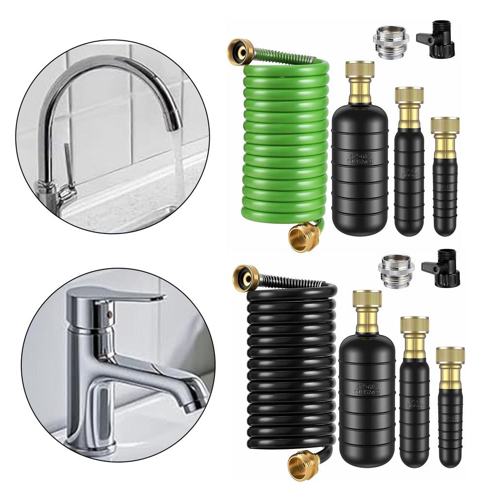Retractable Brass Faucet Adapter With Flexible Hose For Garden Irrigation Drainage Kit Durable ABS Material Leak Proof Design