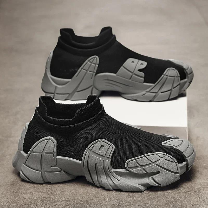 Men's Summer New Breathable Mesh Sports Shoes, Fashionable Thick Soled Lightweight Mesh Shoes, One Foot Soft Soled Casual Shoes