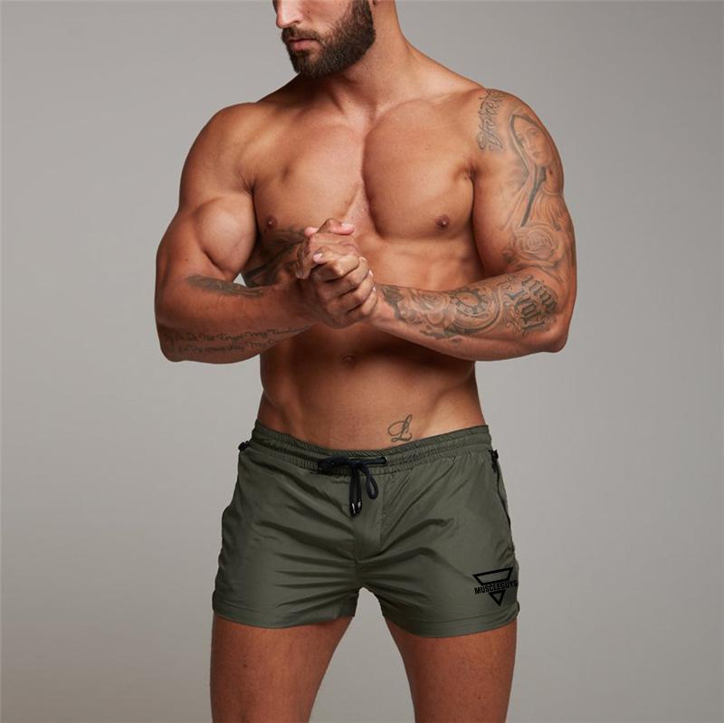 Muscleguys Мужские баскетбольные летние шорты для плавания на пляже и тренировки, повседневные дышащие брюки для бега