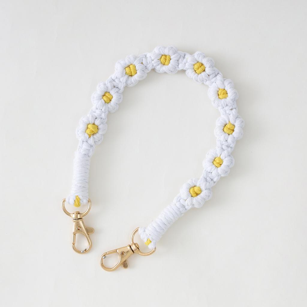 Nordic Style Hand-woven Small Daisies Cute Flowers Stanley Water Cup with Water Cup Rope Cup Cover Silicone Ring