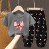 2Pcs/Set Summer Sets Children's Clothing Girls Kids Toddler Clothes Cute Fashion T-shirt Top + Pants Baby Girl Clothes