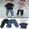 Fashion Doll Clothes T-shirt Cute Denim Trousers for 1/11 OB11/Obitsu11Dolls/1/12Bjd Doll