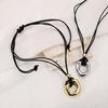 Женское ожерелье с подвеской из искусственной кожи, регулируемый неровный круглый кулон, завязывающийся узел, устойчивый к ржавчине, полированная поверхность, клубная вечеринка, чокер, шейное украшение