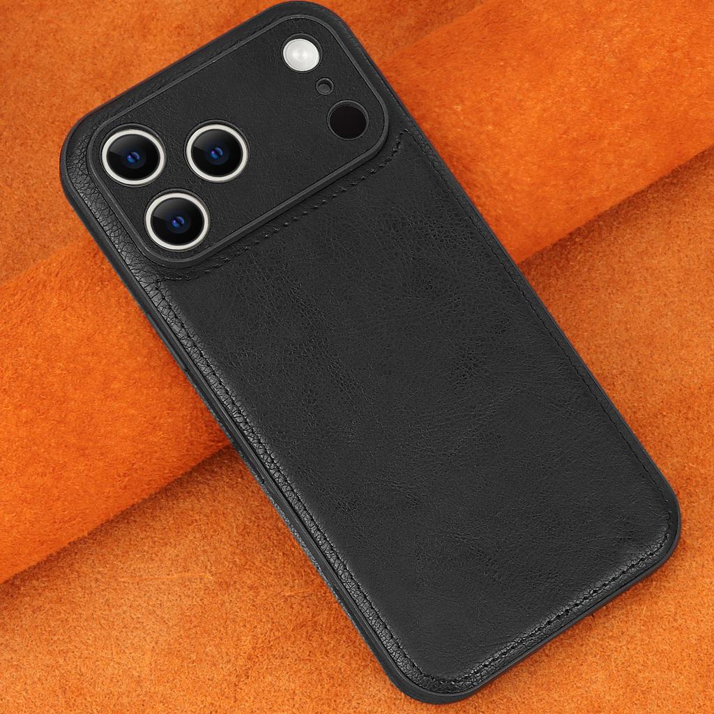 Luxury High-end Leather Case for iPhone 17 Pro Max 16 Pro 16e 15 14 Plus 13 12 11 XS XR X 7 8 Lens Protection Mobile Phone Cover