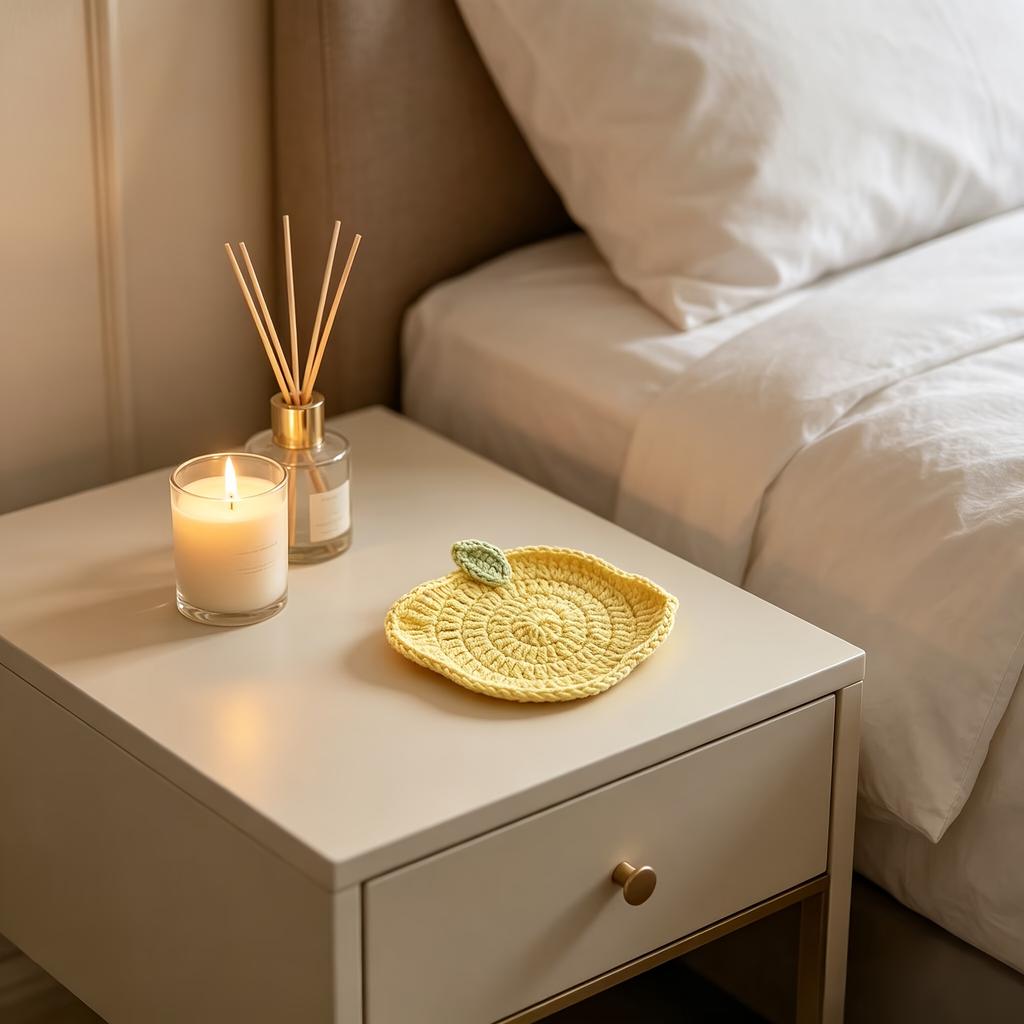 1/2Pcs Vivid Hand Crochet Lemon Cup Mat Waterproof Coffee Coaster Fruit Shaped Desktop Tableware Storage Holder