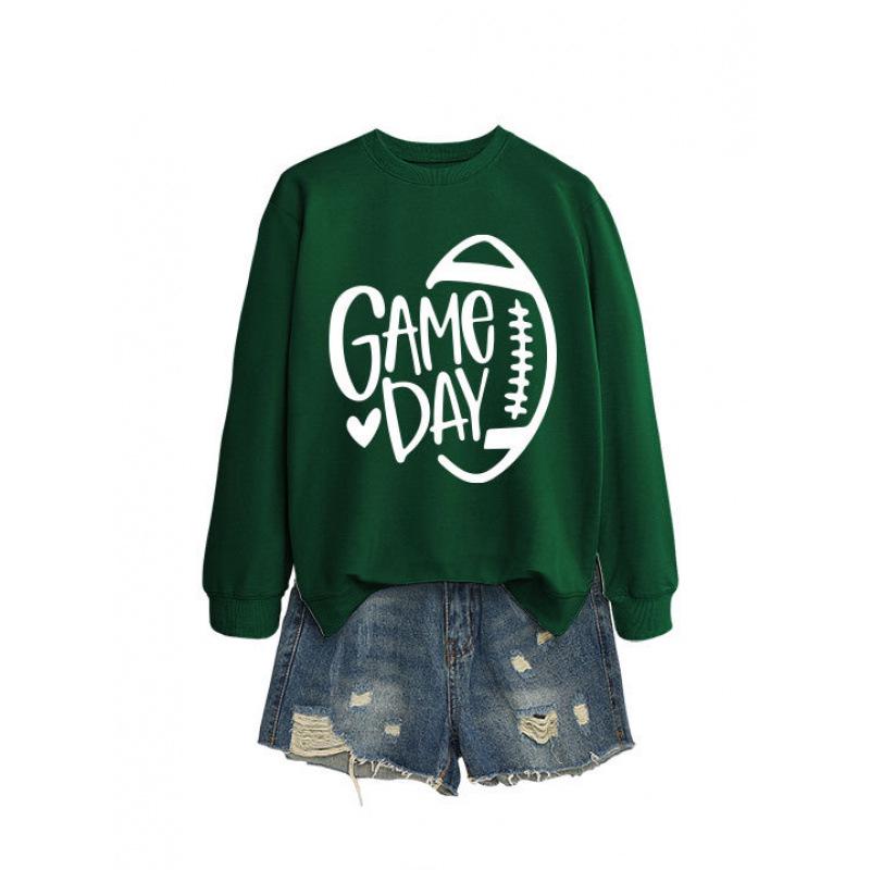 Women's Game Day Rugby Heart Long Sleeve Hoodie - Autumn/Winter Comfort