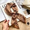 New retro plaid imitation silk small silk scarf women's high-end professional scarf shirt decorative headband tied bag silk scarf
