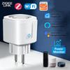 Умная розетка с WiFi и Zigbee для мониторинга энергии, EU 16A/20A, с удаленным таймером, для кухни, бытовой техники, работает с Tuya Alexa Google