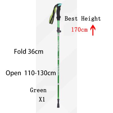 5-Section Outdoor Fold Trekking Pole Camping Portable Walking Hiking Stick for Nordic Elderly Telescopic