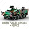 2024 Modern Military BOXER XM808 Armor Vehicle DANA M2 BTR-4 Infantry Fighting Car Model Building Blocks Sets Doll Brick Kid Toy