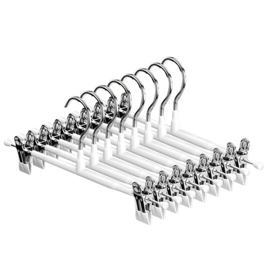 8Pcs Trouser Hangers Adjustable Non-Slip Space Saving with Rubber Coating Strong Chrome Clothes Hangers