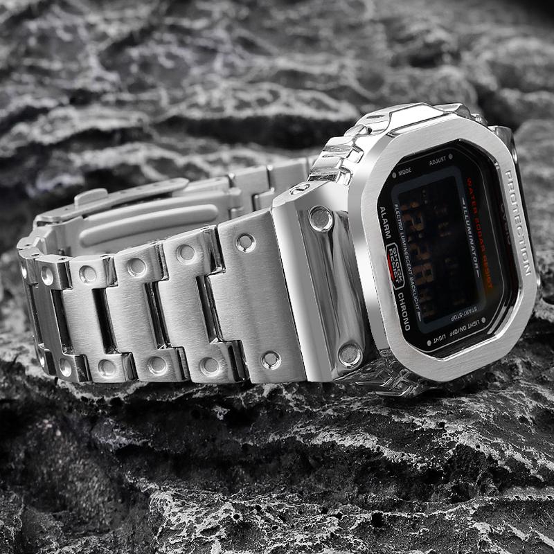 Высококачественный модифицированный корпус из нержавеющей стали с ремешком для Casio DW-5600 DW5600/5610 GW-B5600 GWM5610 Комплект Металлический браслет Безель Инструменты
