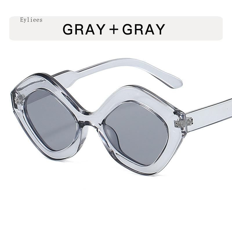 Retro Irregular Polygon Cat Eye Sunglasses Women Shades UV400 Fashion Trending Green Pink Men Sun Glasses lentes de sol mujer