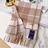100 Pure Cashmere Scarves for Women's Winter High-end Plaid Men's Scarves