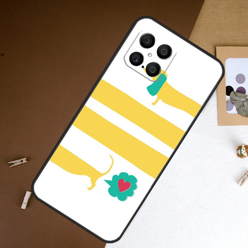 Cartoon Dachshund Sausage Dog Case For Honor 70 50 90 Lite Magic 6 5 Pro Cover For Honor X8a X9a X7a X6a X9b X8 X9 X7 8X