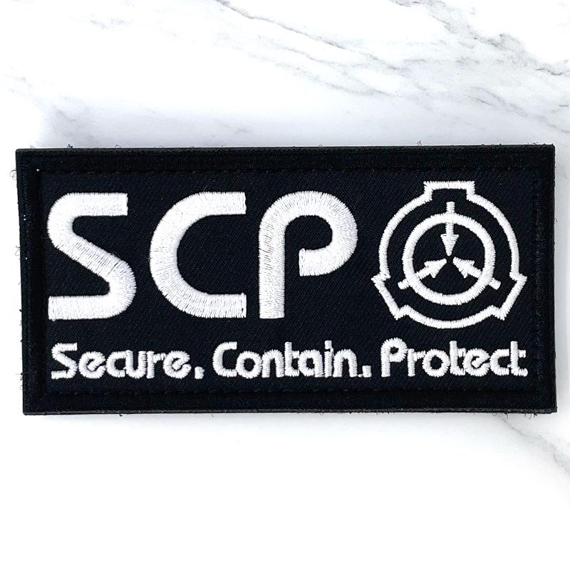 Логотип Фонда SCP Вышитый Моральный Патч Наклейка Значок на Липучке