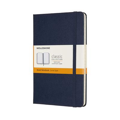 Moleskine Блокнот Классический Блокнот Твердая Обложка Линованный Средний Размер Сапфирово-синий QP050B20