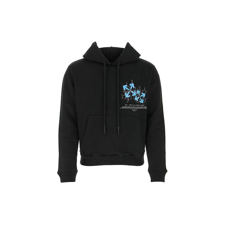 Off-White Fence Arrow Hoodie черные мужские топы OMBB034S20E300021030