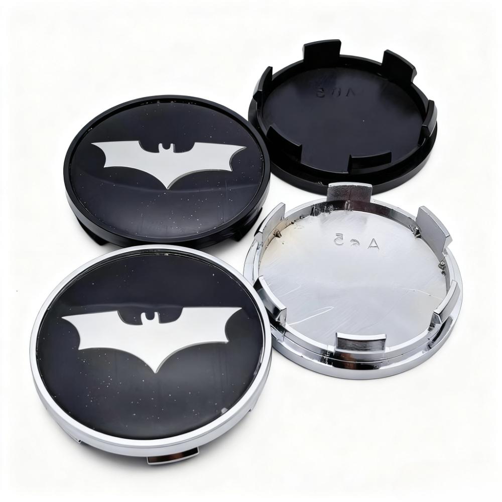 4pcs BAT Logo Badge Emblem Car Wheel Center Caps 65MM 59MM Car Rim Hubcaps Cover Wheels Hub Cap Replace Auto Styling Accessories