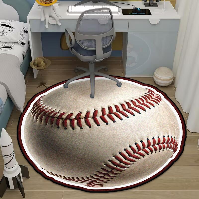 Современный большой противоскользящий круглый ковер со сферическим узором, мягкий ковер для гостиной, не оставляющий ворса, декор комнаты, коврик для стула, машинная стирка
