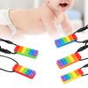 Silicone Teether Building Block Shape High Temperature Resistant Chewing Pendant Necklace